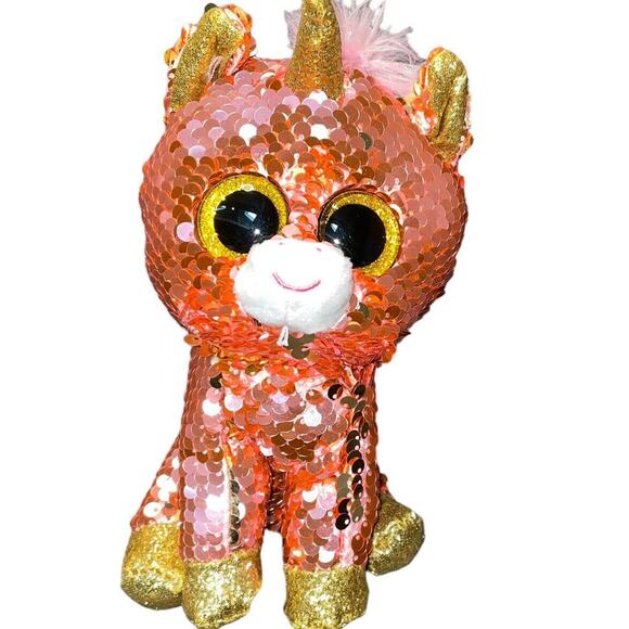 Ty Plush Flippables Unicorn Sunset Sparkle Color Sequins Nursery Decor Gift 7" - Picture 1 of 6